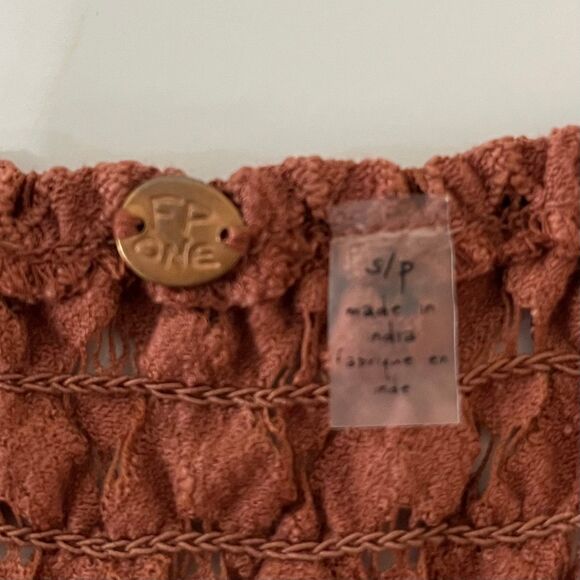 Free People Adella Slip Dress Copper Combo size Small - Picture 6 of 7